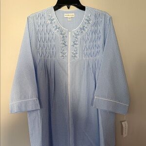 Miss Elaine Blue Embroidered Robe